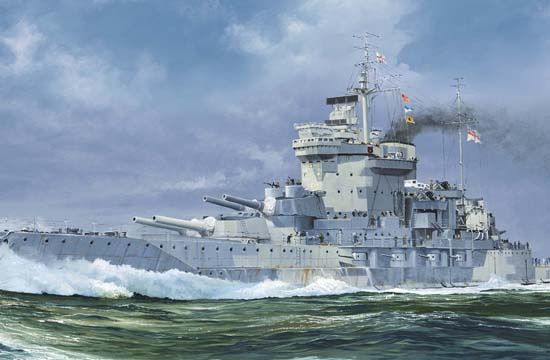 HMS Warspite 1942 1/700 Model Ship Kit #5795 by Trumpeter