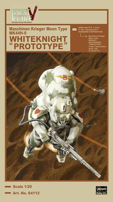 Robot Battle V (Five) Maschinen Krieger Moon Type MK44H-0 Whiteknight "PROTOTYPE" 1/20 #64112 by Hasegawa”