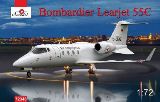 Bombardier Learjet 55C Business Jet 1/72 #72348 by Amodel