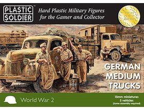 15mm German Medium Trucks #WW2V15026 by Plastic Soldier