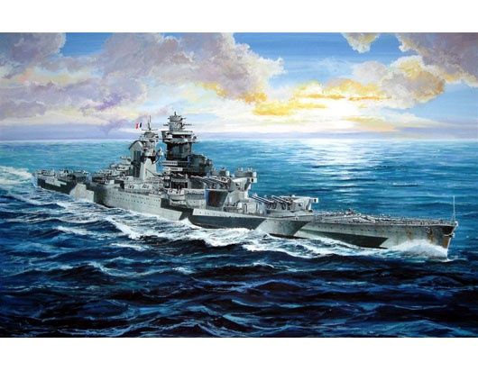 French Battle Ship Richelieu 1943 1/700 Model Ship Kit #05750 by Trumpeter