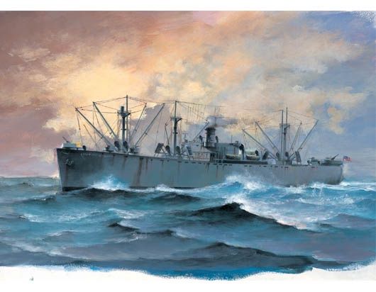 SS Jeremiah O'Brien Liberty Ship 1/700 Model Ship Kit #5755 by Trumpeter