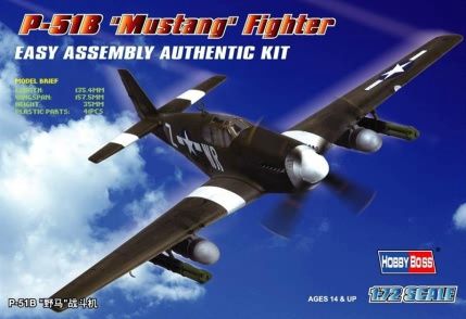 P-51B Mustang Fighter 1/72 #80242 by Hobby Boss