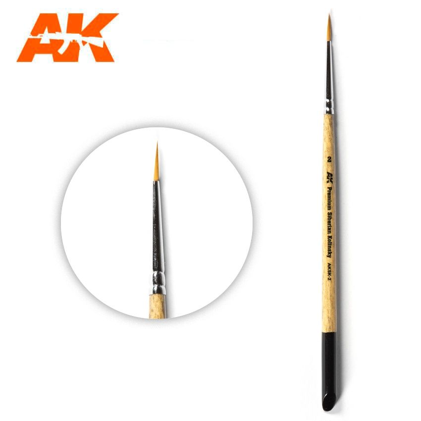 AK Interactive Premium Siberian Kolinsky Brush 2 #AK-AKSK-2