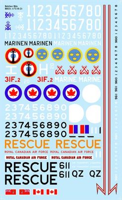 1/72 Piasecki H-21, RCAF, French Air Force, Swedish Navy Helicopter decals