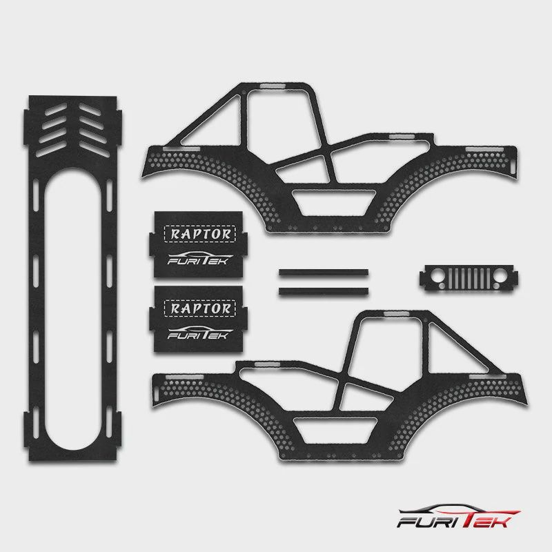Raptor Aluminum Frame Kit for SCX24 Crawlers, Colour: Black