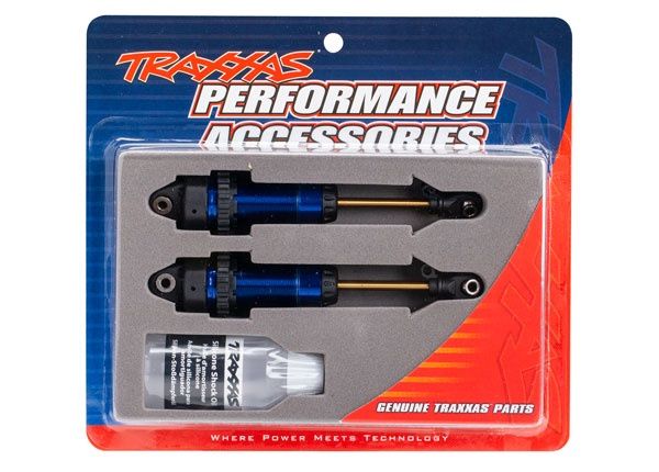Traxxas GTR XX-Long Shocks w/Ti-Nitride Shafts (Blue) (2) - TRA7462