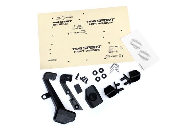 TRA8119 Mirrors, side (left &amp; right)/ snorkel/ mounting hardware