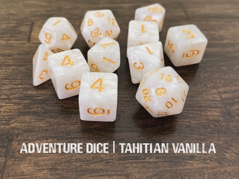 Adventure Dice Extended Dice Set - Assorted $16.99, Colour: Tahitian Vanilla DG101483