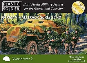 15mm Easy Assembly German SDKFZ 251AUSF D Half Track #WW2V15007 by Plastic Soldier