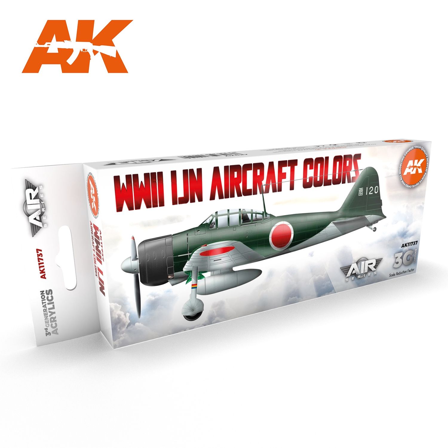 AK Interactive Paint Set 3G Acrylics (17mL) 8 Colour Special, Style: AK-11737 WWII IJN Aircraft Colors SET