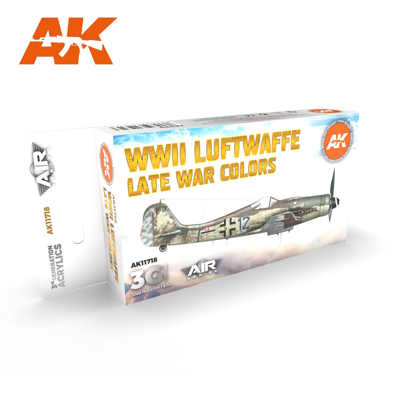 AK Interactive Paint Set 3G Acrylics (17mL) 6 Colour Special, Style: AK-11718 WWII Luftwaffe Late War Colors SET