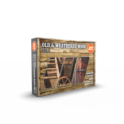 AK Interactive Paint Set 3G Old &amp; Weathered Wood Vol.1
