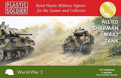 Sherman M4A2 3 Vehicles 1/72 by Plastic Soldier