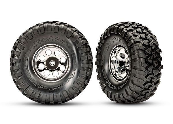 Traxxas Tires And Wheels, Assembled, Glued (2.2" Classic Chrome) - TRA8184