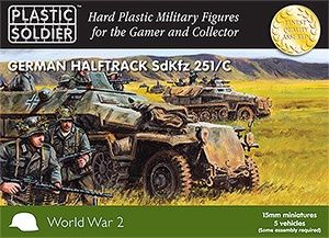 15mm Easy Assembly German SDKFZ 251AUSF C Half Track 5 pcs #WW2V15003 by Plastic Soldier