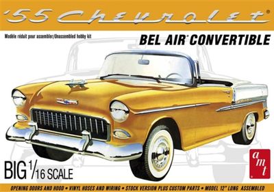 1955 Chevrolet Bel Air Convertible 1/16 Model Car Kit #1134 by AMT