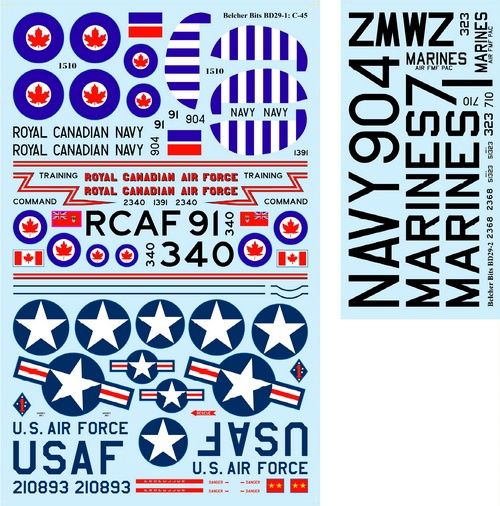 1/48 Canadian RCAF/RCN Beechcraft Expeditor decals