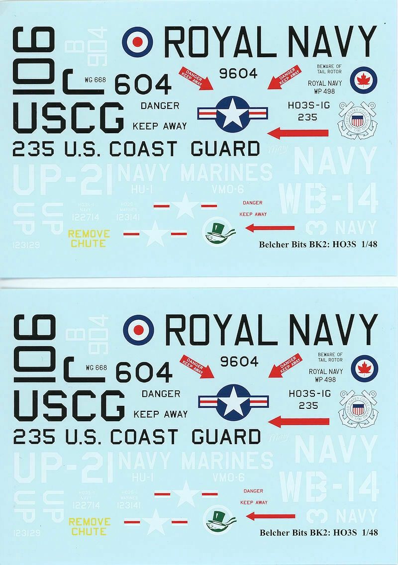 HO3S-1 Markings and Pilot 1/48 Decals