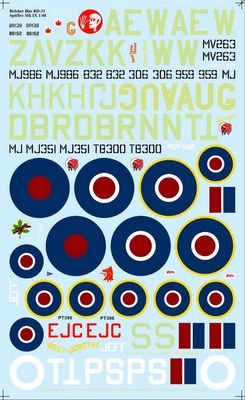 1/48 Canadian RCAF Spitfire Mk IX decals