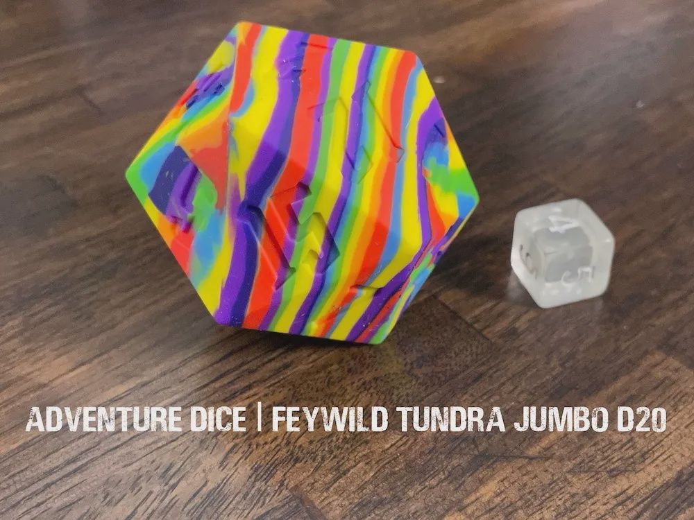 Adventure Dice Jumbo Silicone D20 - Assorted $26.99, Colour: Feywild Tundra DG102253