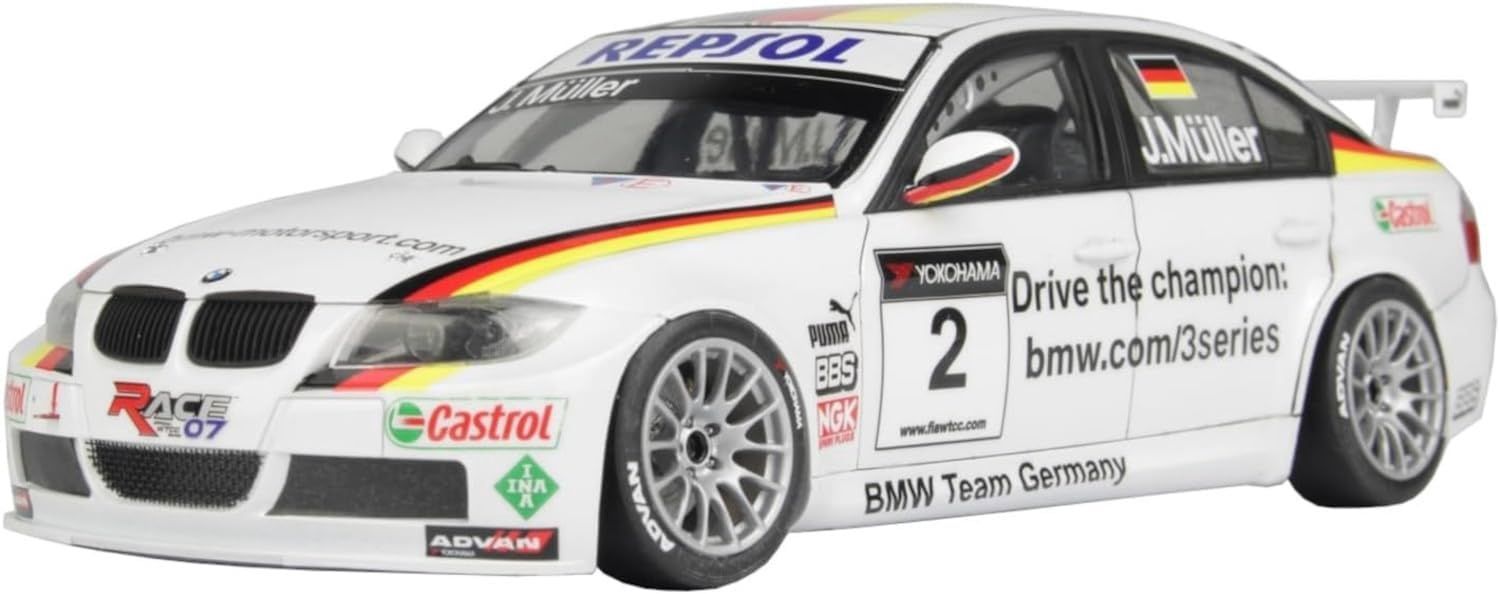 BMW 320si E90 WTCC BRANDS HATCH 2008 WINNER with 3D Printed Grille Parts 1/24 #PN24037HE by Platz