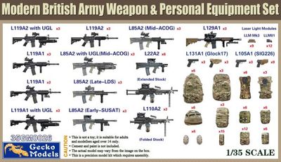Modern British Army Weapon &amp; Personal Equipment Set 1/35 #35GM0026 by Gecko Models