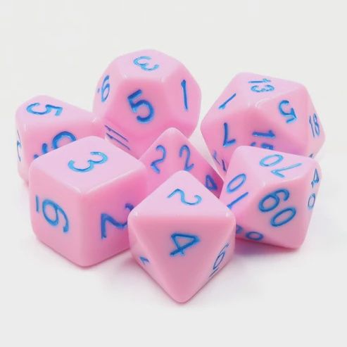 Dice Market Asst. 7pc Dice Set, Colour: Creamy Ice