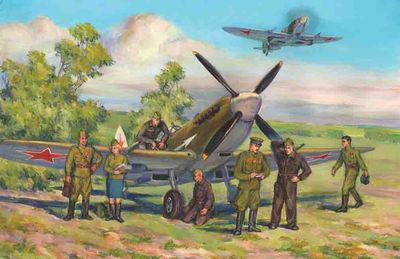 Spitfire LF.IXE with Soviet Pilots and Ground Personnel 1/48 #48802 by ICM