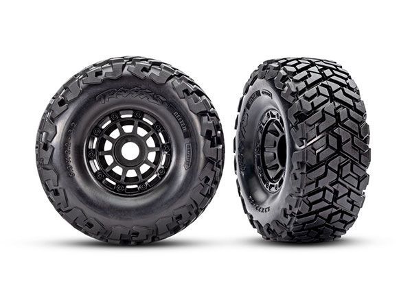 Traxxas Tires &amp; wheels, Maxx Slash belted tires on black wheels - TRA10272