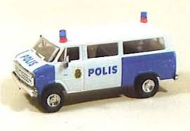 Trident Miniatures HO 1:87 Scale Vehicle 90120 Chevrolet Passenger Van Polis