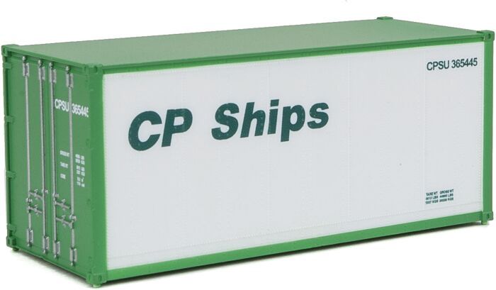 Woodland Scenics 20' Smooth-Side Container CP Ships (White/Dark Green/Green, no Multi-Mark) (HO) WOO8654