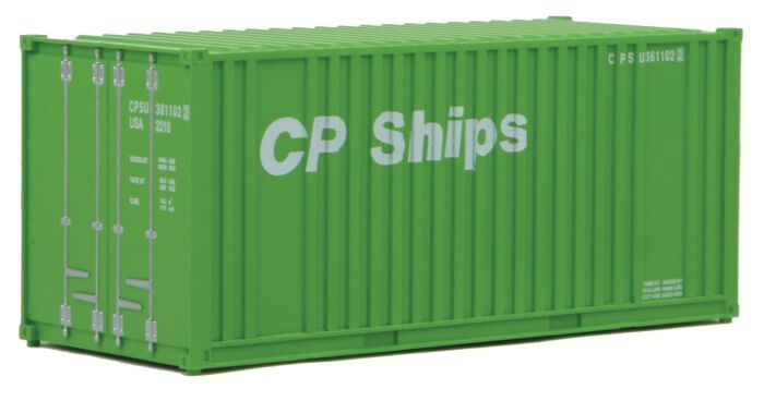Woodland Scenics 20' Corrugated Container with Flat Panel CP Ships (Green/White) (HO) WOO8010