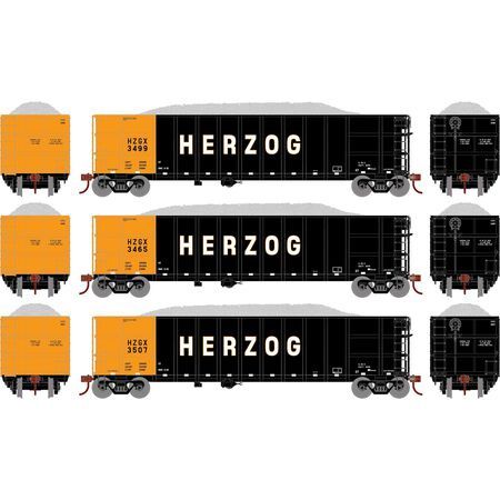 Athearn ATH7670 HO Thrall High Side Gondola w/Load, HZGX #3 (3)