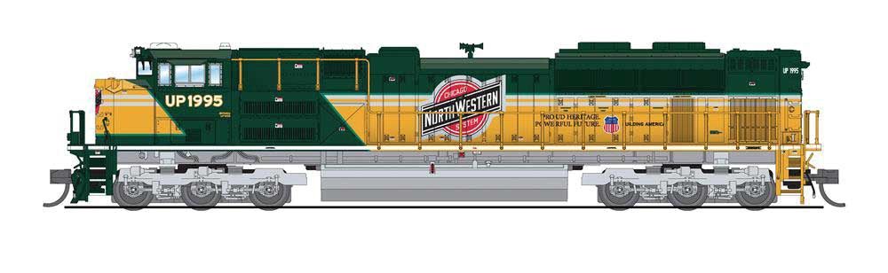 EMD SD70ACe - Sound and DCC - Paragon4(TM) Broadway Limited Imports #7035 Union Pacific #1995 (Chicago &amp; North Western Heritage, Green, Yellow)