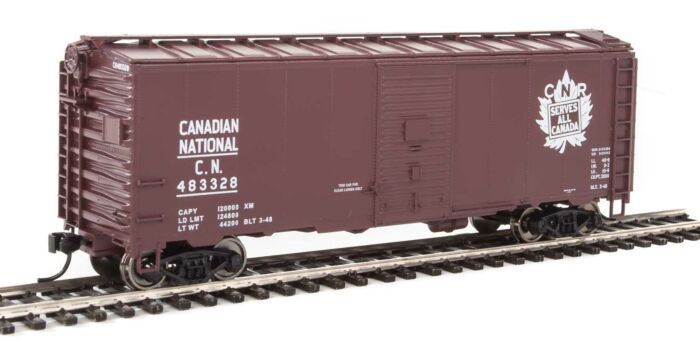 40' Association of American Railroads 1944 Boxcar - Ready to Run Canadian National #483328 ("CNR Serves All Canada" Graphic)