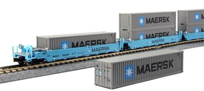 Do not sell Gunderson Maxi-I Double Stack Car 5 Unit Set MAERSK #100043 N Scale KAT1066198