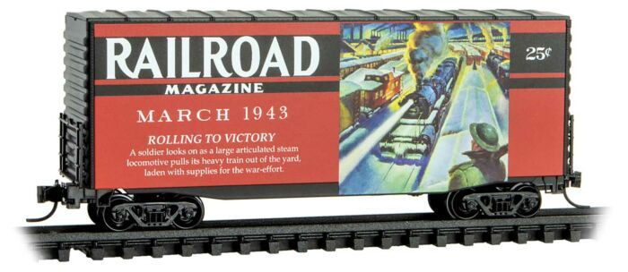 Pullman-Standard 40' Hy-Cube Boxcar - Ready to Run Railroad Magazine, March 1943 (Red, Black; Days Gone By #1)