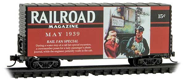 Modified Pullman-Standard 40' Hy-Cube Boxcar - Ready to Run Railroad Magazine, May 1939 (Red, Black; Days Gone By #3)