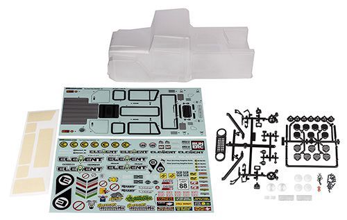 Element RC Enduro Zuul Body Set (Clear) w/Decals &amp; Molded Scale Accessories - ASC42355