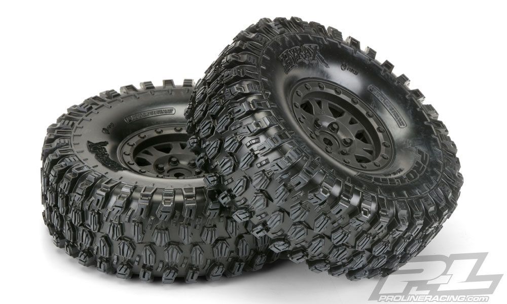 PRO10128-10 Pro-Line Hyrax 1.9" G8 MTD Impulse Black Whls (2) F/R