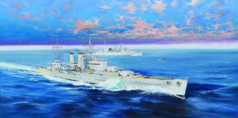 HMS Exeter 1/350 Model Ship Kit #5350 by Trumpeter