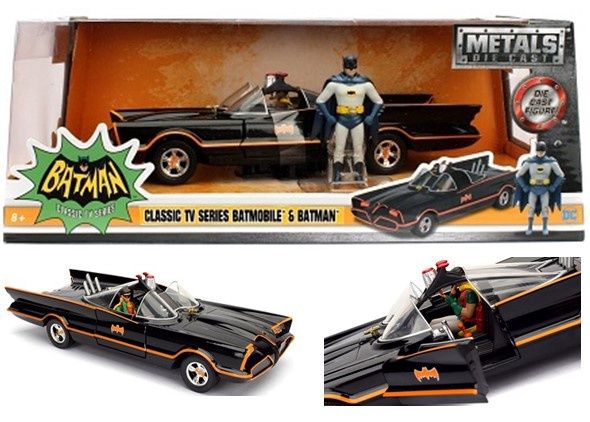 Jada Batman Classic TV Series Batmobile w/ Figures 1966 1/24 #98259