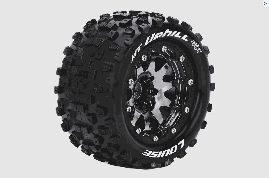 Louise R/C MT-Uphill on Black/Chrome Wheels (2) for Traxxas Max - LOULT3330SBC