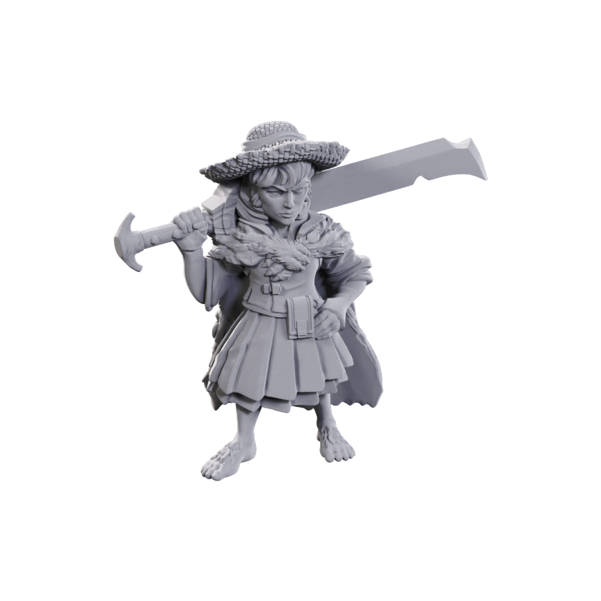 D&amp;D Unpainted Mini - Female Halfling Magus Low-Level 90711