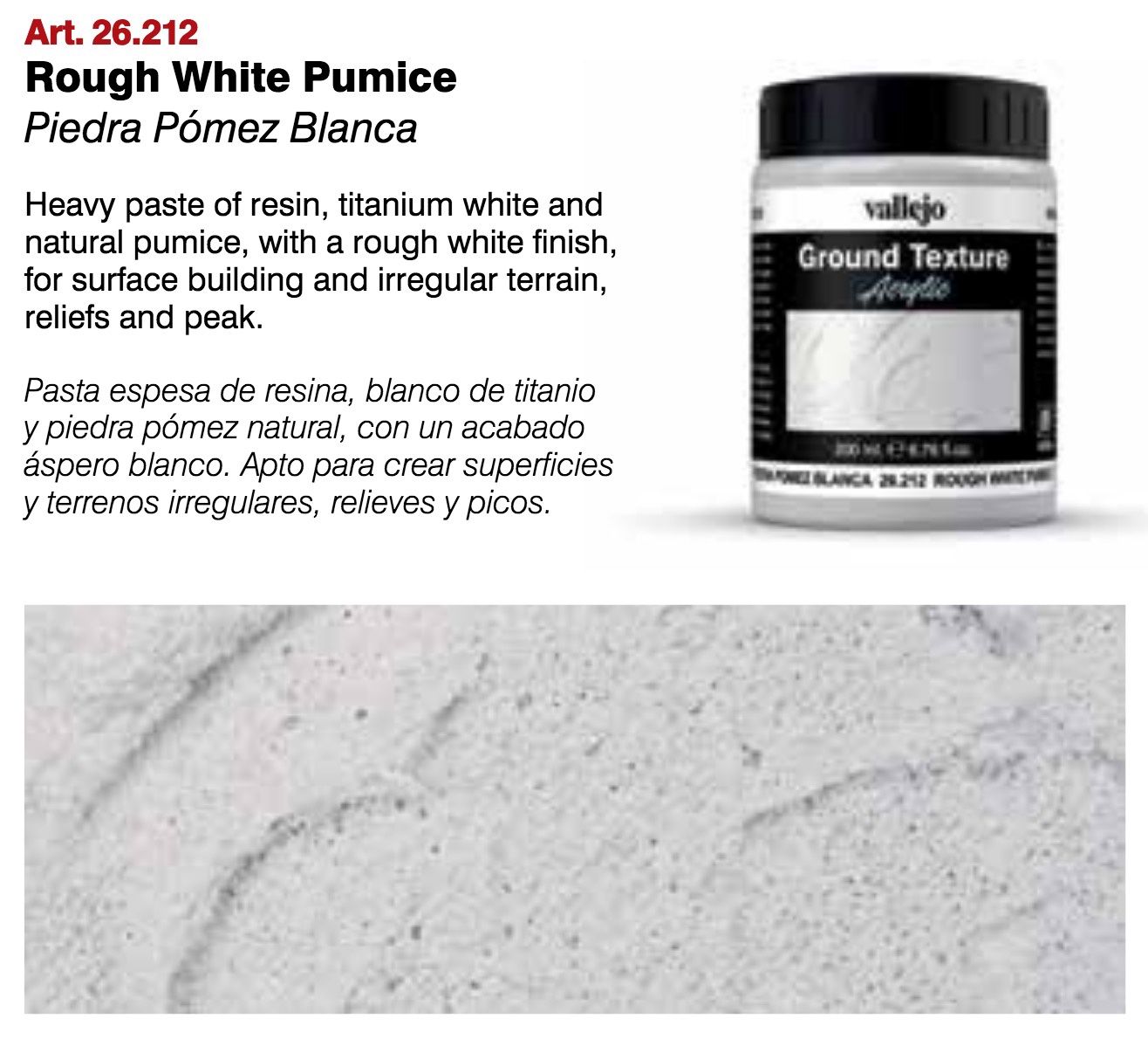 Vallejo Diorama FX VAL26211 Rough White Pumich (200ml)