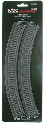 UniTrack N Curved Single Track Viaduct Track R13 3/4" - 45° 2 Pieces