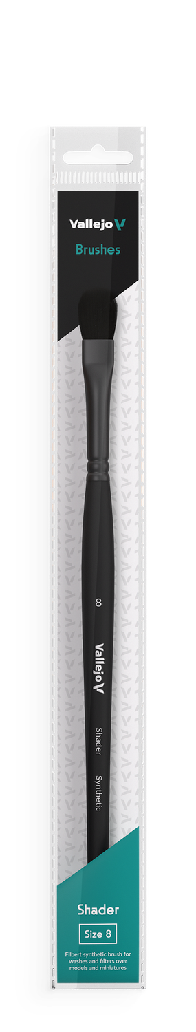 Vallejo Brush B06008 Flat Shader #8 Synthetic Filbert