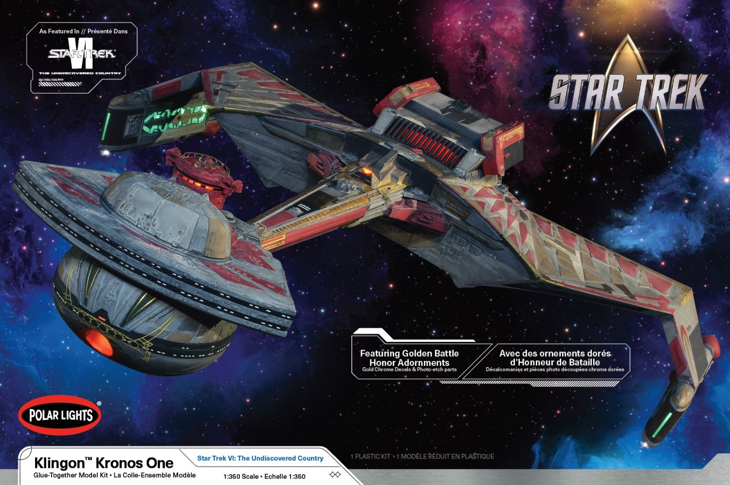 Star Trek 6: Undiscovered Country Klingon Kronos One 1/350 #997 by Polar Lights