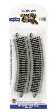 15" Radius Curve Track - Nickel (4PC)(HO)